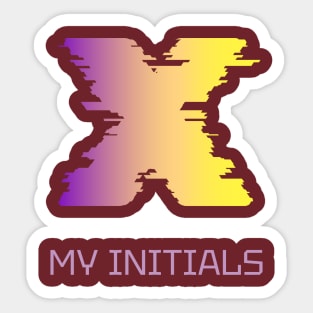 Letter X Initials Unique Name T-Shirt Sticker